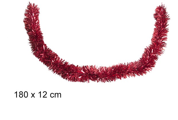 Boa pelo ancho rojo 12x180 cm