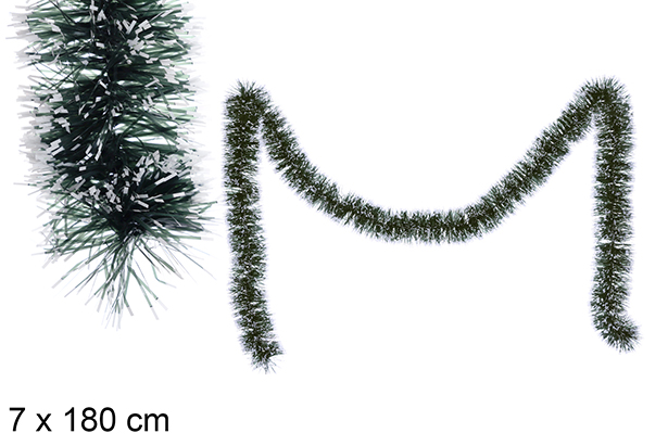 Guirlande de Noël fine aux pointes blanches 7x180 cm