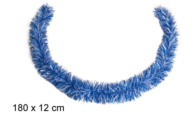 Boa pelo ancho snow/azul 12x180 cm