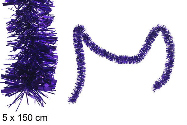 Mini boa pelo ancho morado 150x5 cm