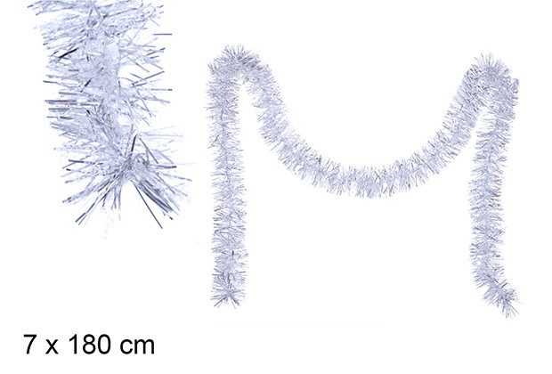 Boa pelo ancho snow/plata 7x180 cm