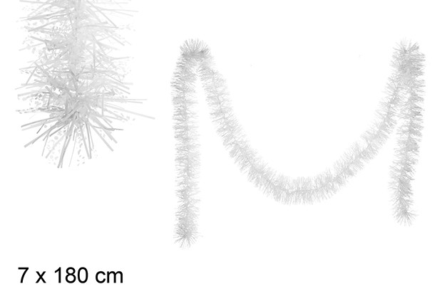 Boa pelo ancho snow/blanco 7x180 cm