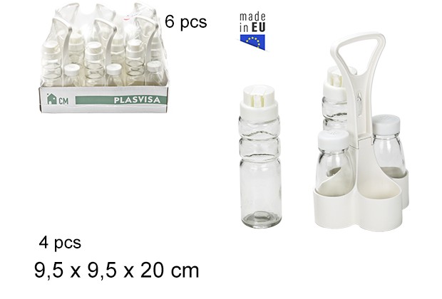 Pack 4  huiliers avec salières blanche