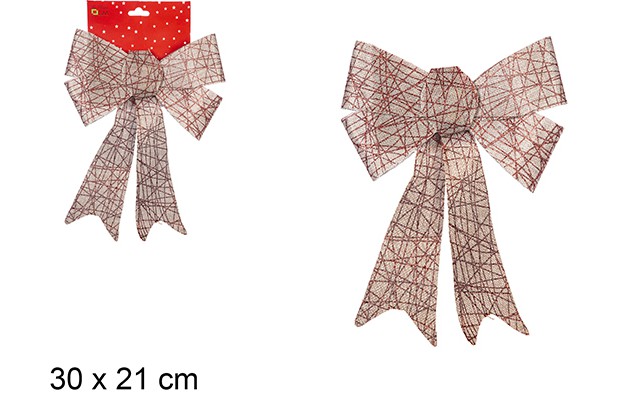 Fiocco di sacco decorato con righe rosse 30x21 cm