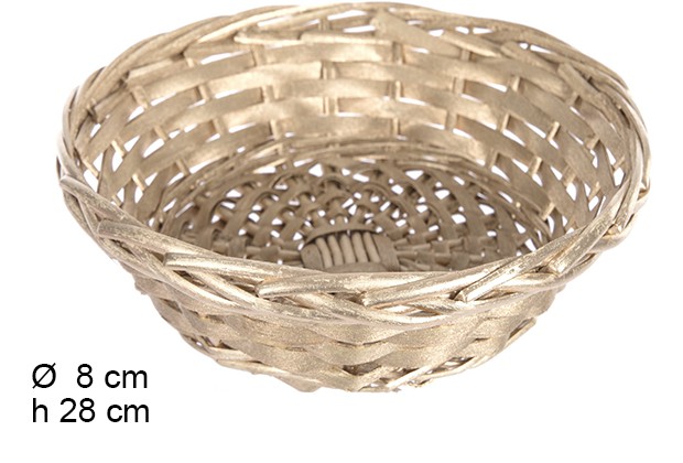 Panier rond en osier doré de Noël 28 cm
