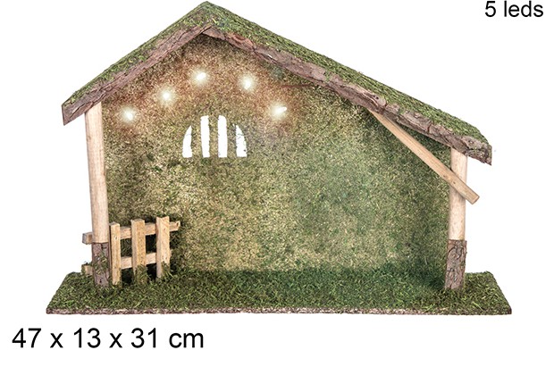 Cabine de madeira com 5 LED 47x13x31 cm