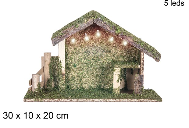 Cabina in legno con 5 LED 30x10x20 cm