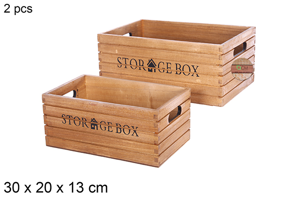 Pack 2 caixas em madeira de mogno 30x20x13 cm