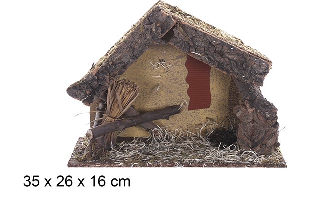 Cabaña vacía Navidad 35x26 cm