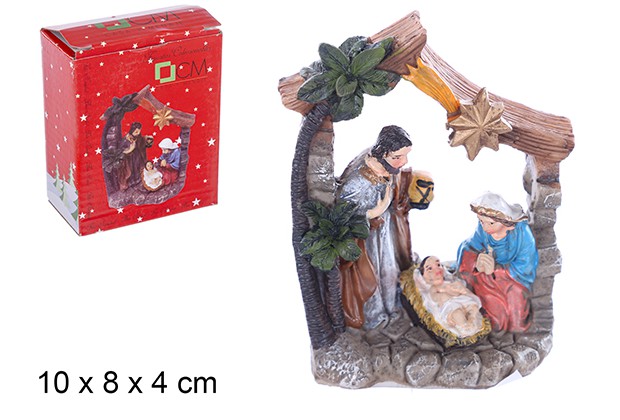 Scène de la Nativité avec portail 10 cm