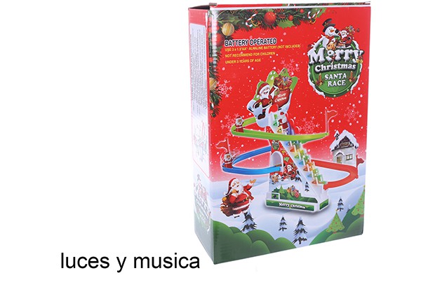 Gioco di Babbo Natale su pista scorrevole con luci e musica