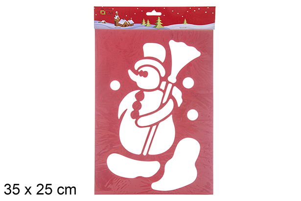 Estêncil de janela de boneco de neve 35x25 cm