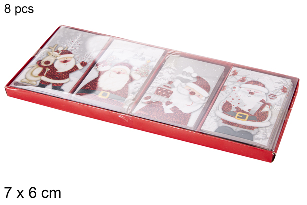 Pack 8 postais de Natal variados 7x6 cm