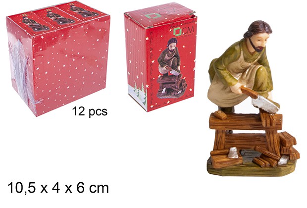 [109870] Pastor carpinteiro de resina 14 cm 