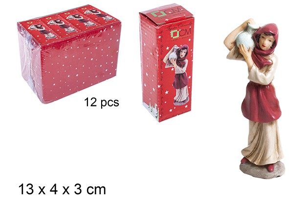 Pastora resina cántaro en hombro 14 cm