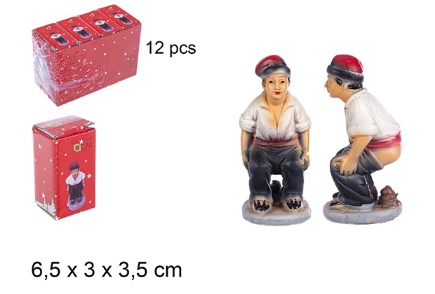 [109894] Resin shepherd pooping 6 cm 