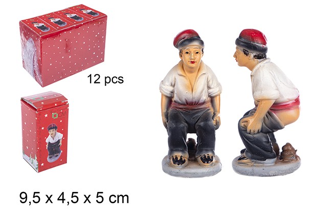 Resin shepherd pooping 9,5 cm  