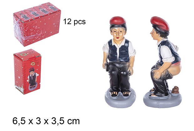 Pastor con chaleco resina cagando 6,5 cm