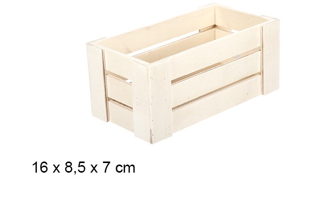 Scatola in legno a doghe naturali 16x8,5x7 cm