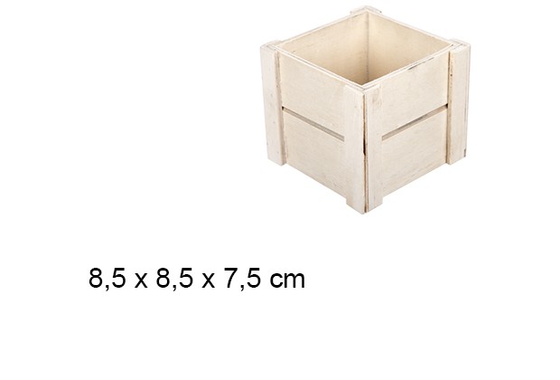 Coffret carré en bois naturel 8,5 cm