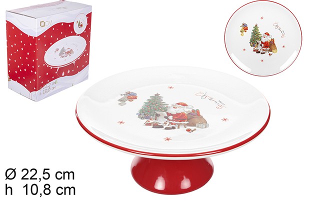 Tartera cerámica Navidad decorada Papa Noel 22,5 cm