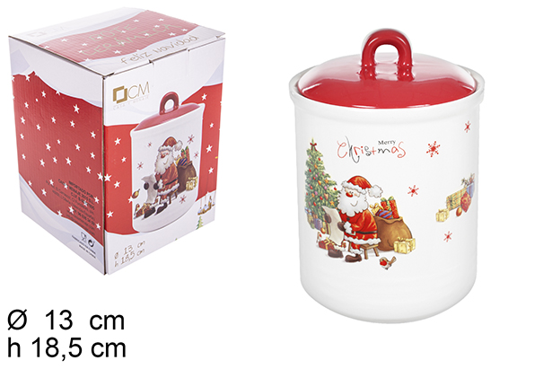 Christmas ceramic jar 13 cm