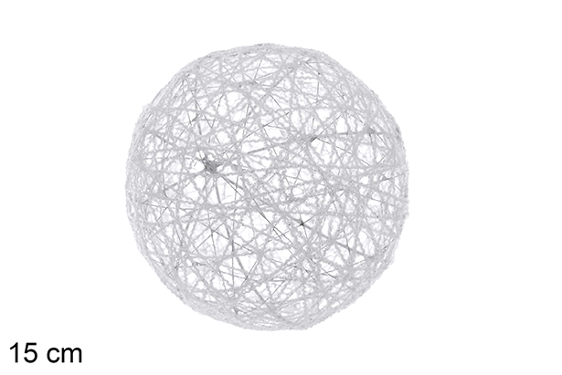 Bola Navidad trenzada blanco brillo 15 cm