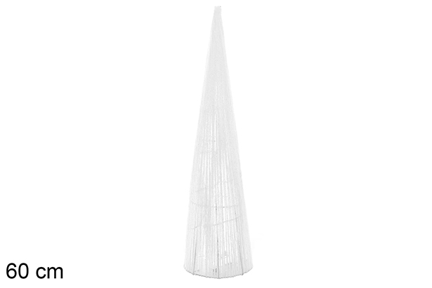 Figura cono Navidad blanco brillo 60 cm