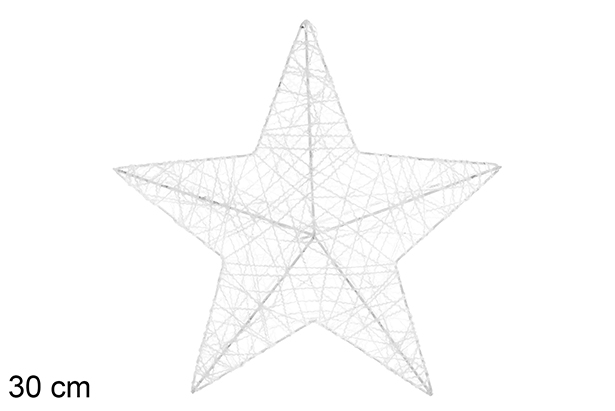 Bright white braided star figure 30 cm
