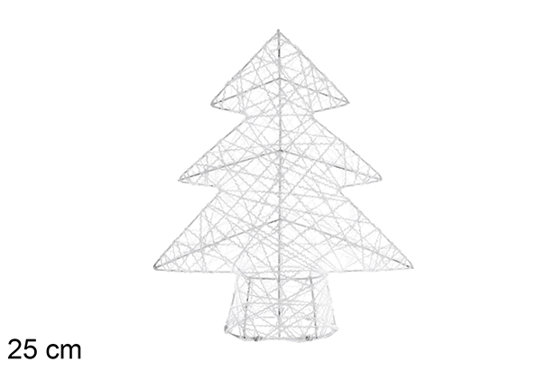 Figura árbol trenzado blanco brillo 25 cm