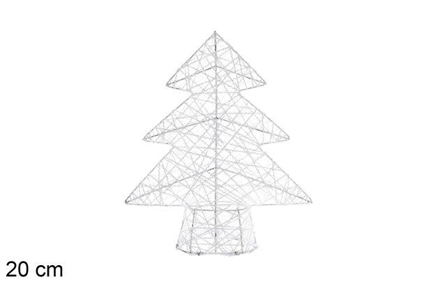 Glossy white braided tree figure 20 cm