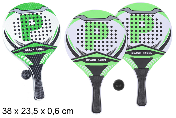 Juego paletas playa redonda decorado beach padel