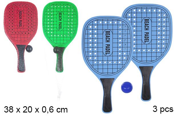[108620] Set racchette da spiaggia rettangolare decorato beach padel