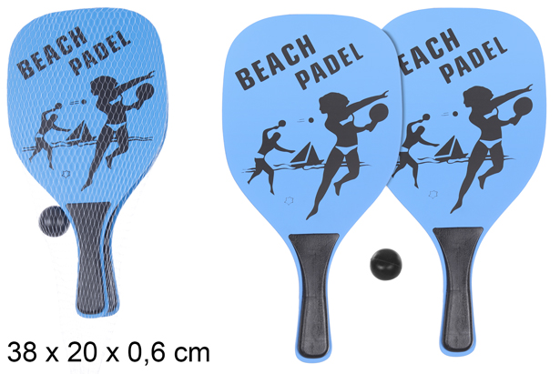 Set racchette da spiaggia rettangolare decorato atleti