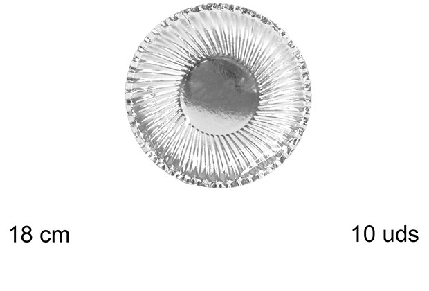 [109570] Pack 10 piatti natalizi in carta argento 18 cm