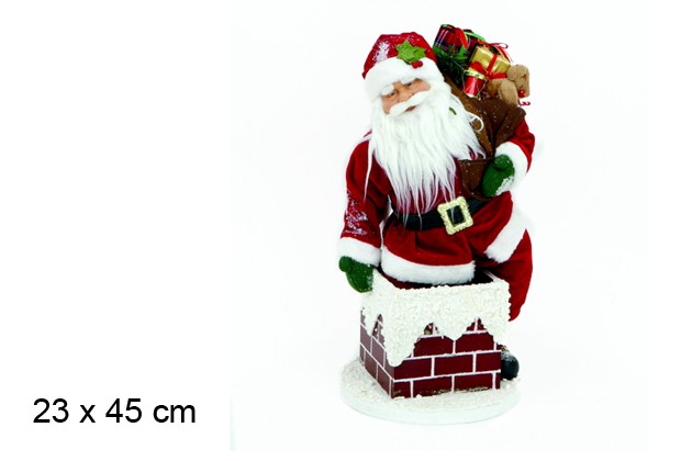 Papai Noel na lareira 23x45 cm
