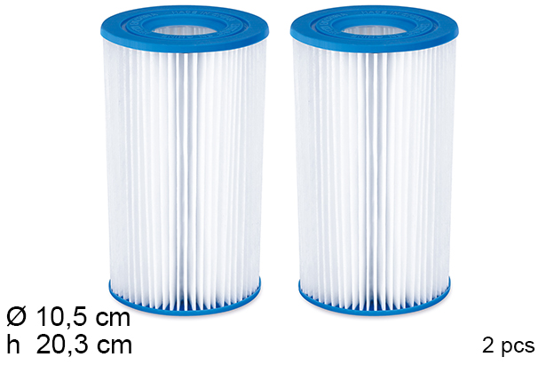 Pack 2 filtros depuradora cartucho 10,5x20,3 cm