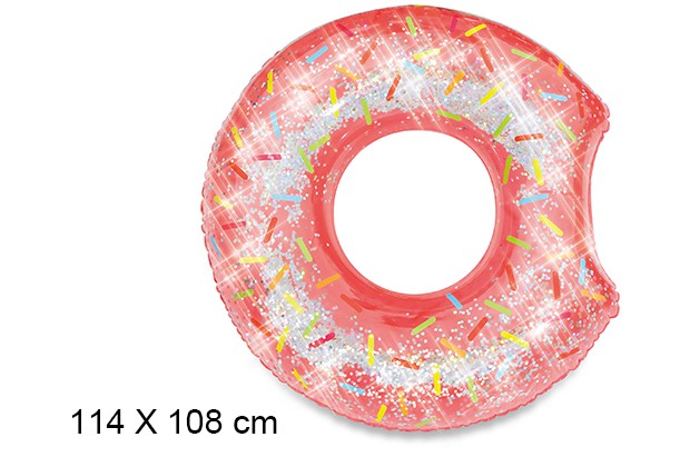 Ciambella gonfiabile glitterata 114x108 cm
