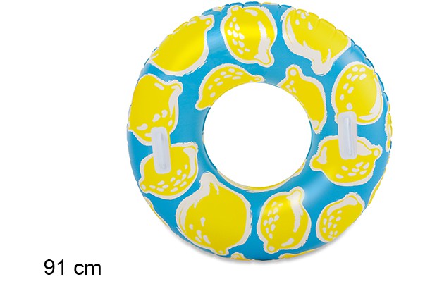 Flotador hinchable decorado limones 91 cm