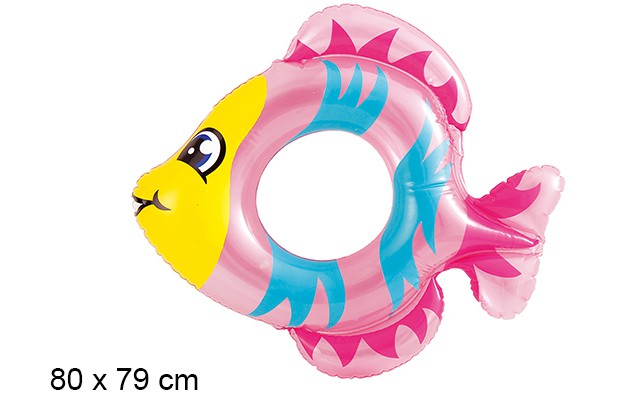 Galleggiante gonfiabile per bambini pesce rosa 80x79 cm