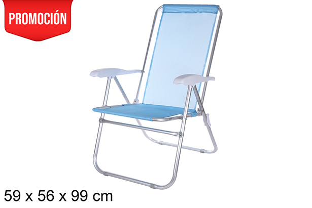 Blue Fibreline aluminum beach chair