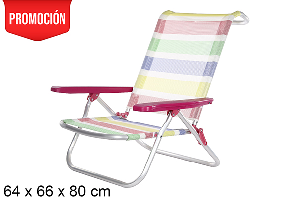 Silla playa aluminio Fibreline rayas colores