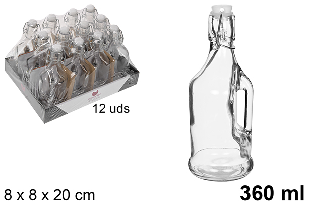 Bottiglia in vetro con tappo meccannico 360 ml