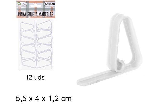 Pack 12 clipe de toalha de mesa branca