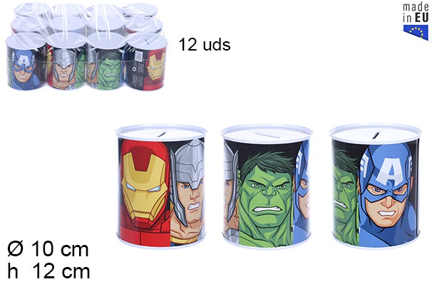 Metal piggy bank Avengers 10x12 cm