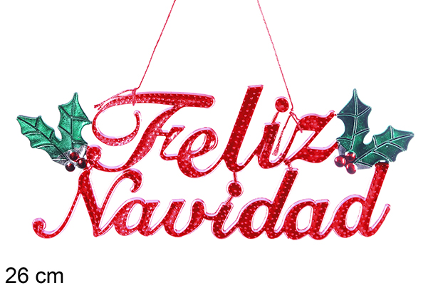 Signe de Feliz Navidad rouge 26 cm 