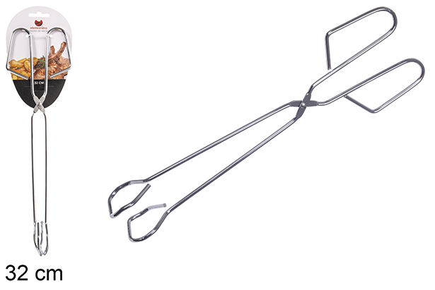 [108317] Pince de cuisine en métal 32 cm