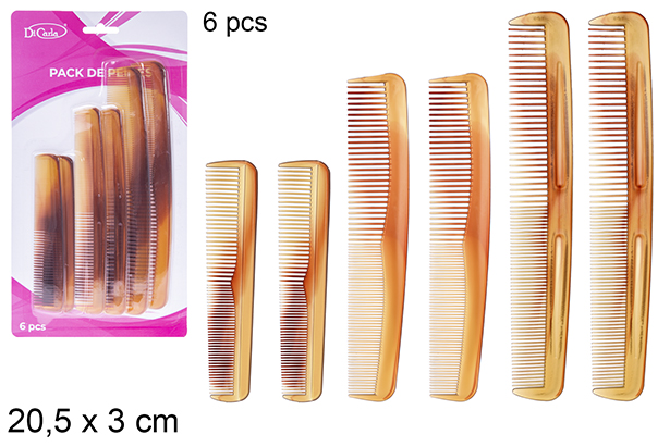 [108356] Pack 6 peines marrones