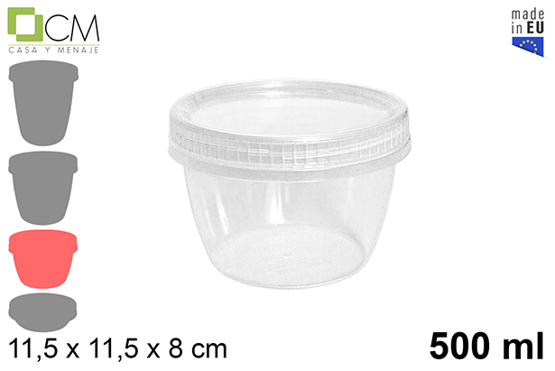 [103127] Recipiente de plástico com tampa de rosca 500 ml