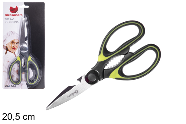 Tijeras cocina mango colores 20.5cm